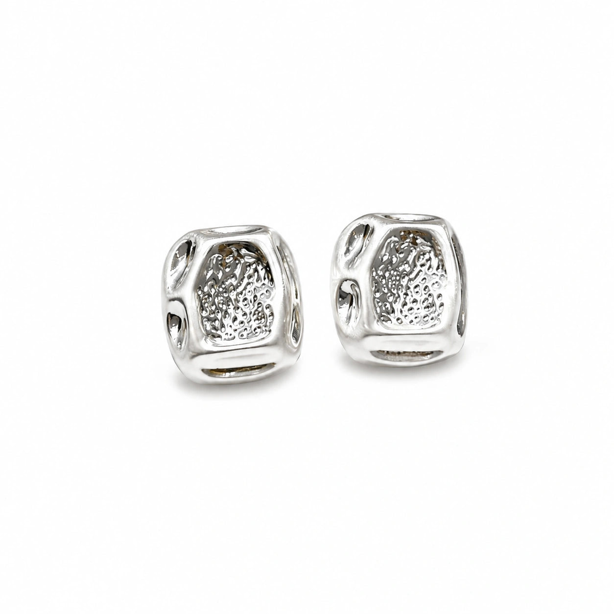 Sculpted cube Stud Earrings
