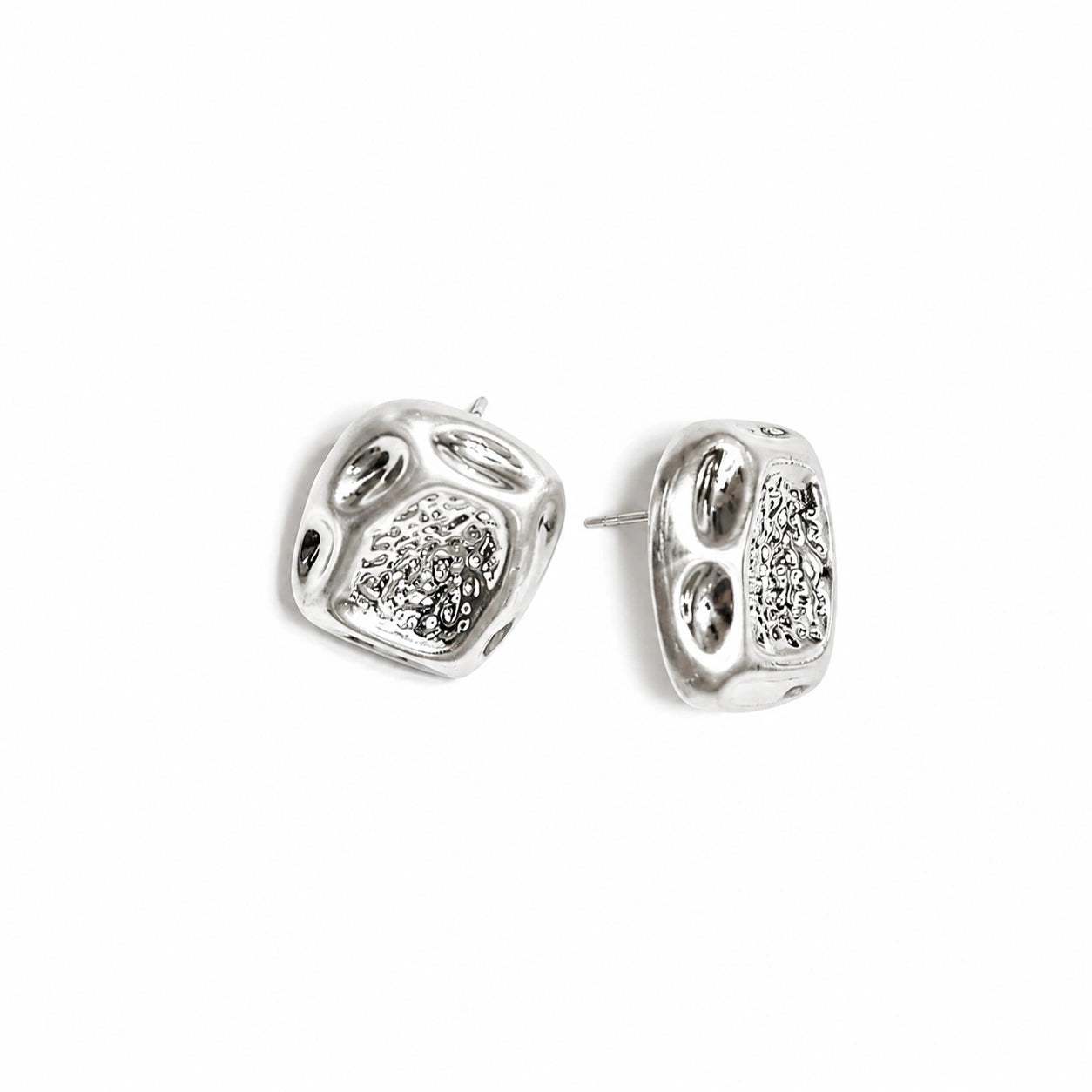 Sculpted cube Stud Earrings