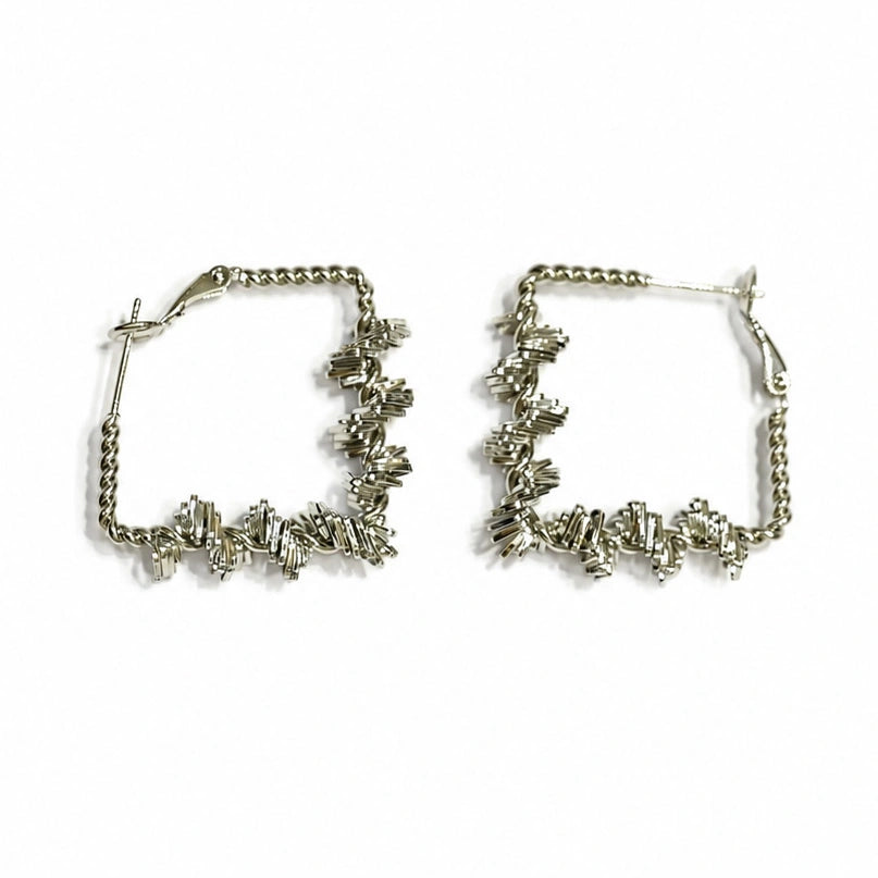 Spiral prisma hoop earring