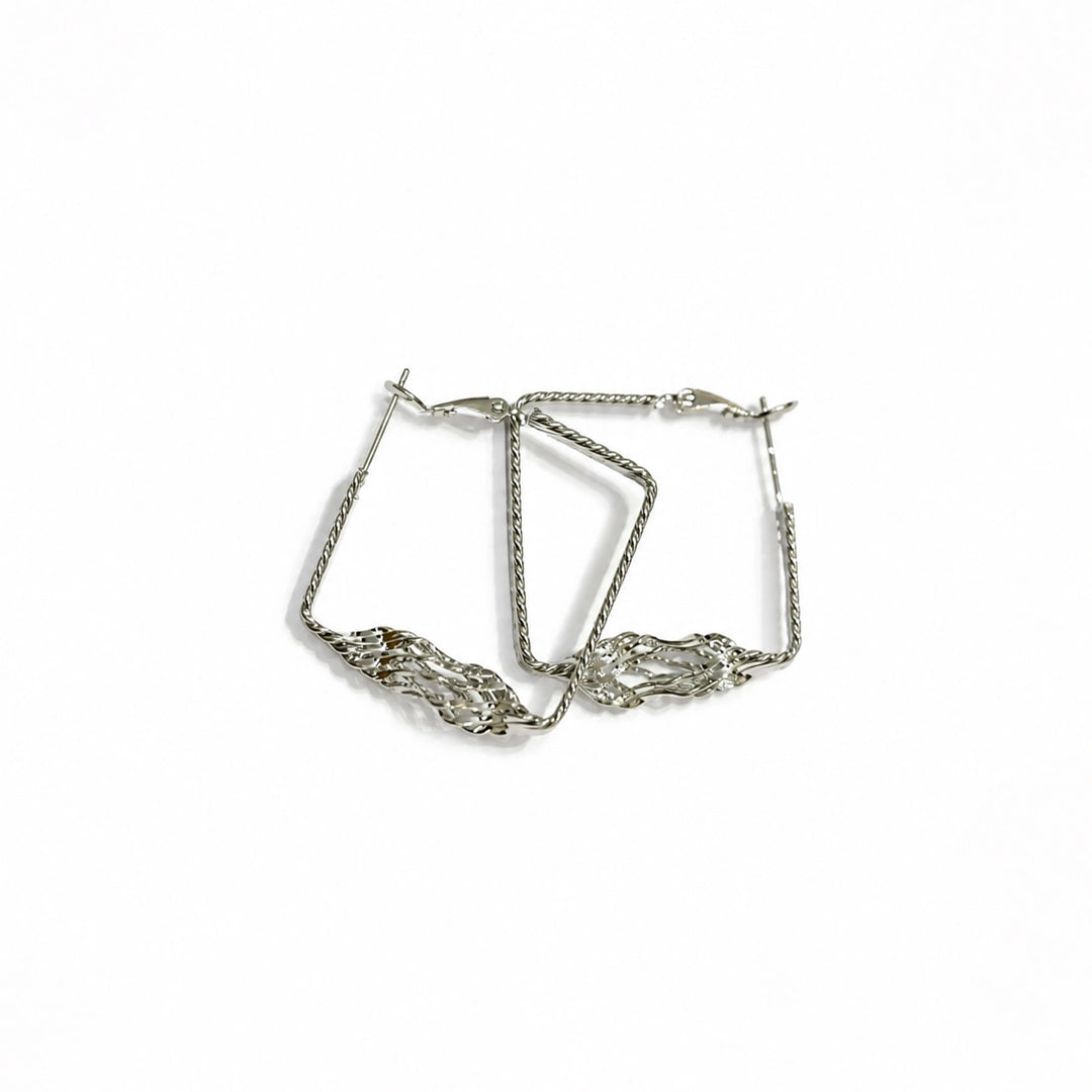 Rope square hoop earring