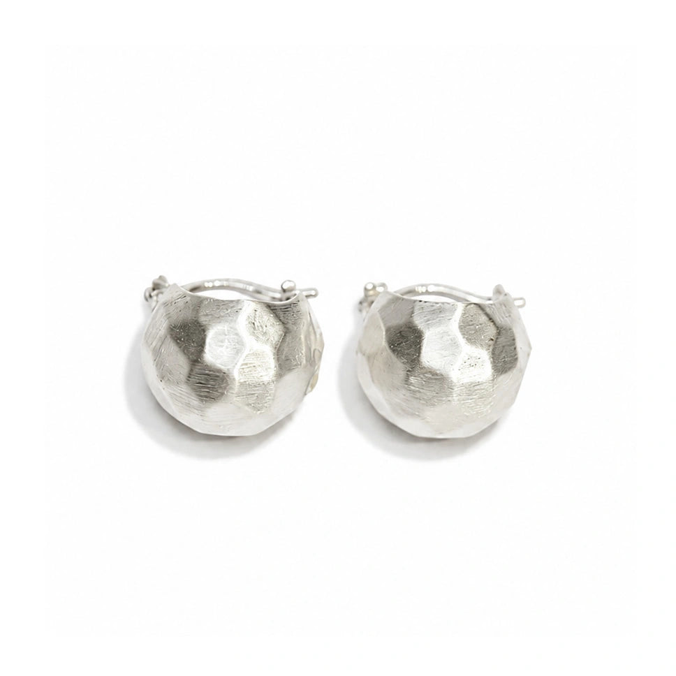 Hammered Dome Hoop Earrings