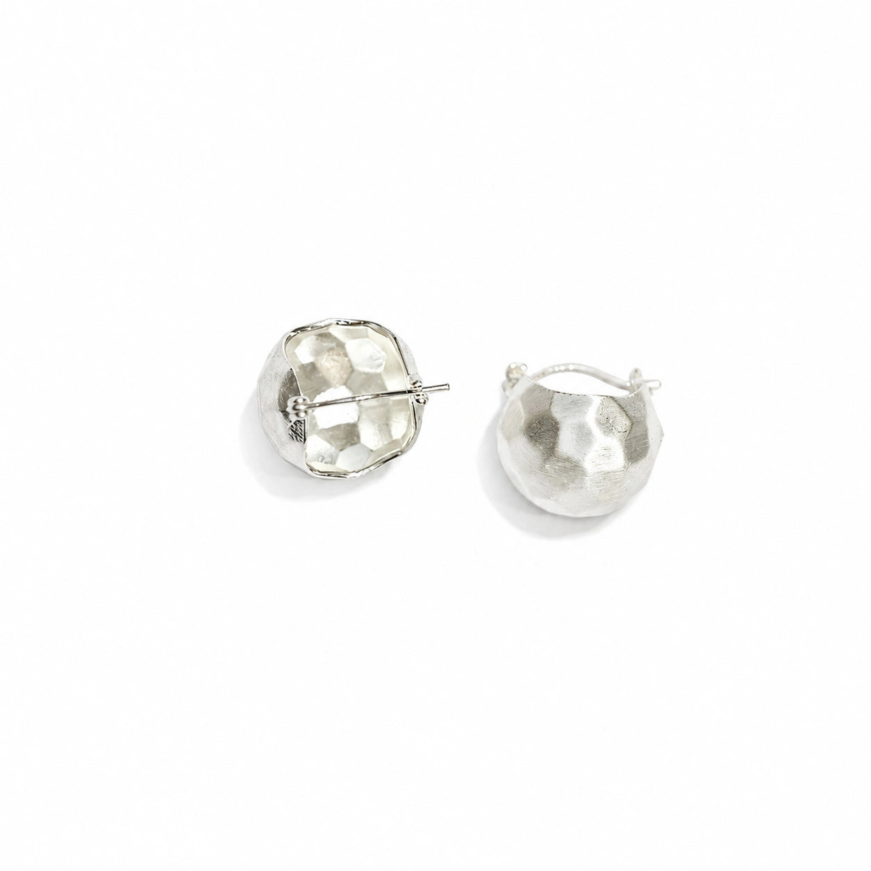 Hammered Dome Hoop Earrings