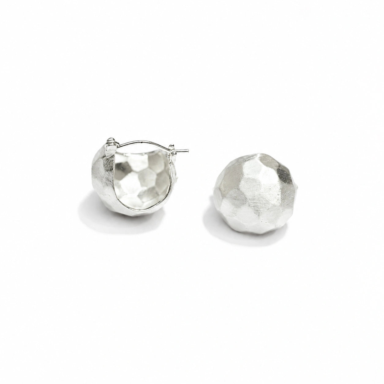 Hammered Dome Hoop Earrings