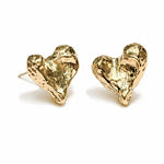 Sculpted Heart Stud Earrings