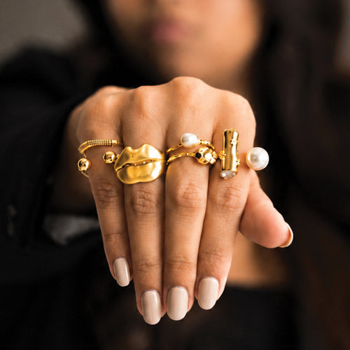 Ball Detail Open Ring