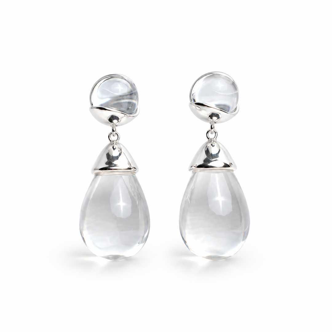 Clear Teardrop Earrings