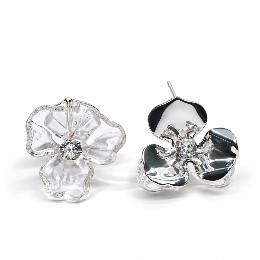 Sculpted Petal Flower Studs