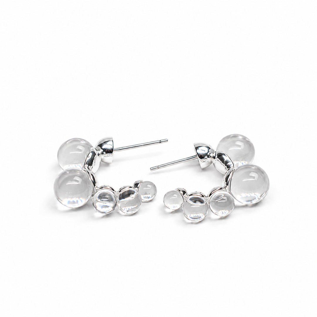 Graduated Bubble Hoop Earrings