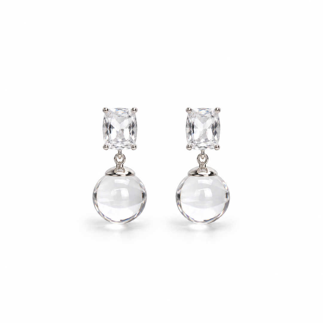Crystal Ball Drop Earrings