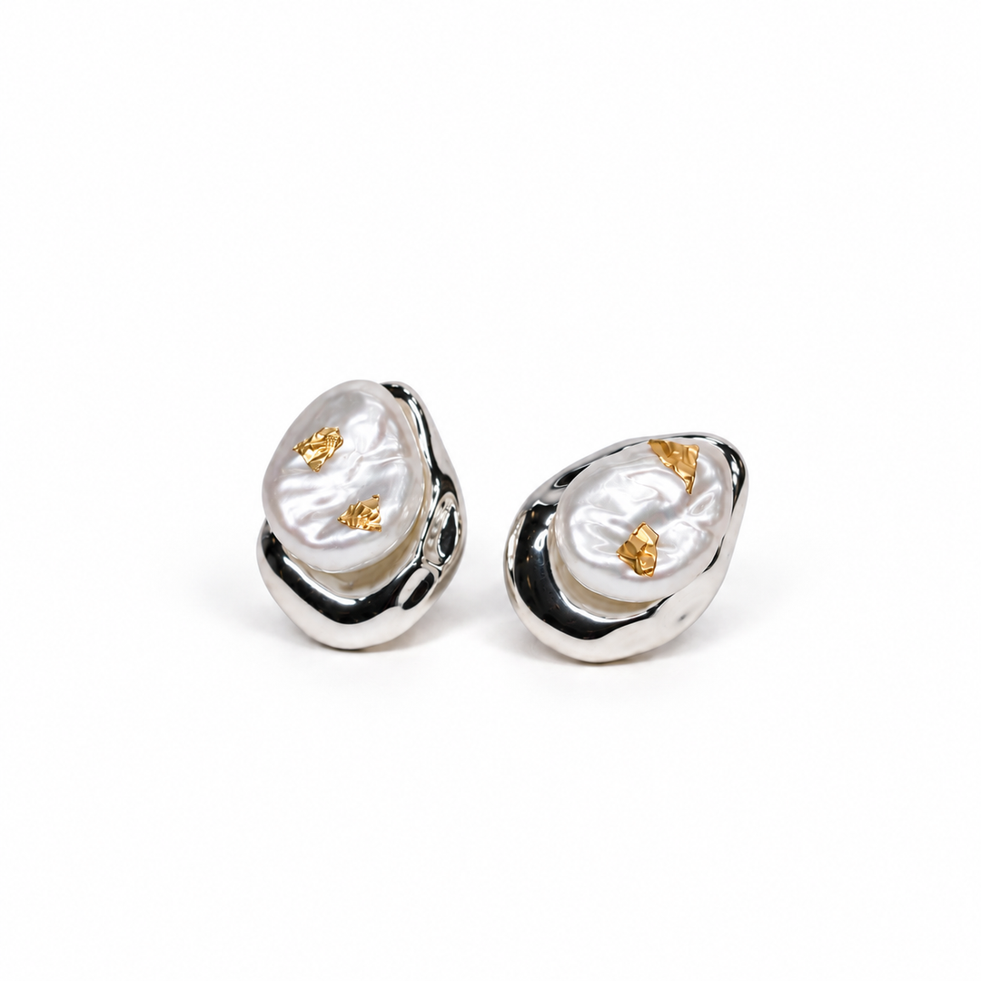 Sculpted Pearl Statement Earrings