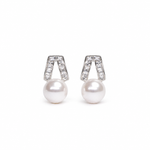 Crystal Arch Pearl Earrings