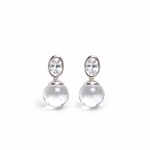 Oval Crystal Ball Earrings