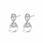 Oval Crystal Ball Earrings