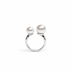 Double Pearl Open Ring