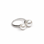 Double Pearl Open Ring