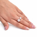 Double Pearl Open Ring
