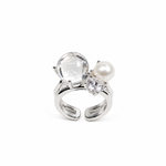Crystal Pearl Cluster Ring