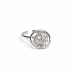 Crystal Globe Pearl Ring