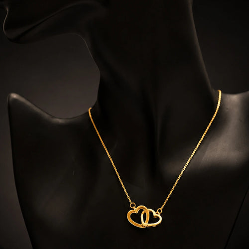Crystal Heart Duo Pendant Necklace