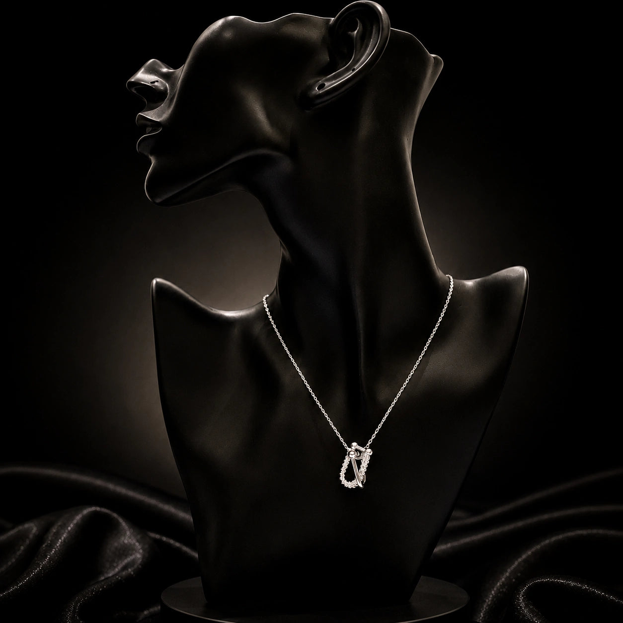 Silver Abstract Pendant Necklace