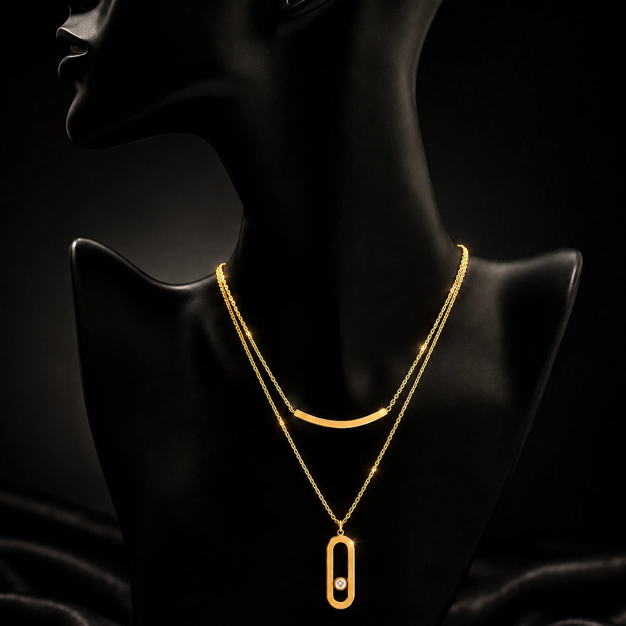 Bar & Link Layered Necklace