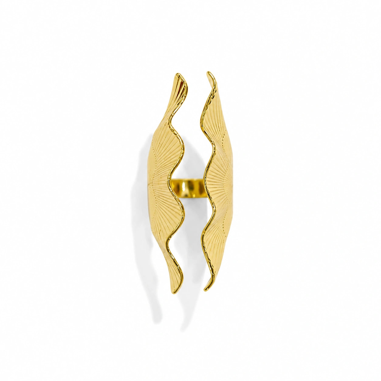 Sculptural Wave Statement Ring