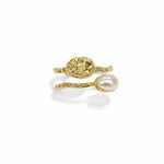 Sculptural Pearl-Detail Ring